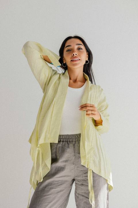 Elastic Kimono In Butter yellow
