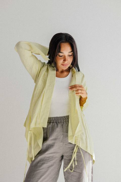 Elastic Kimono In Butter yellow