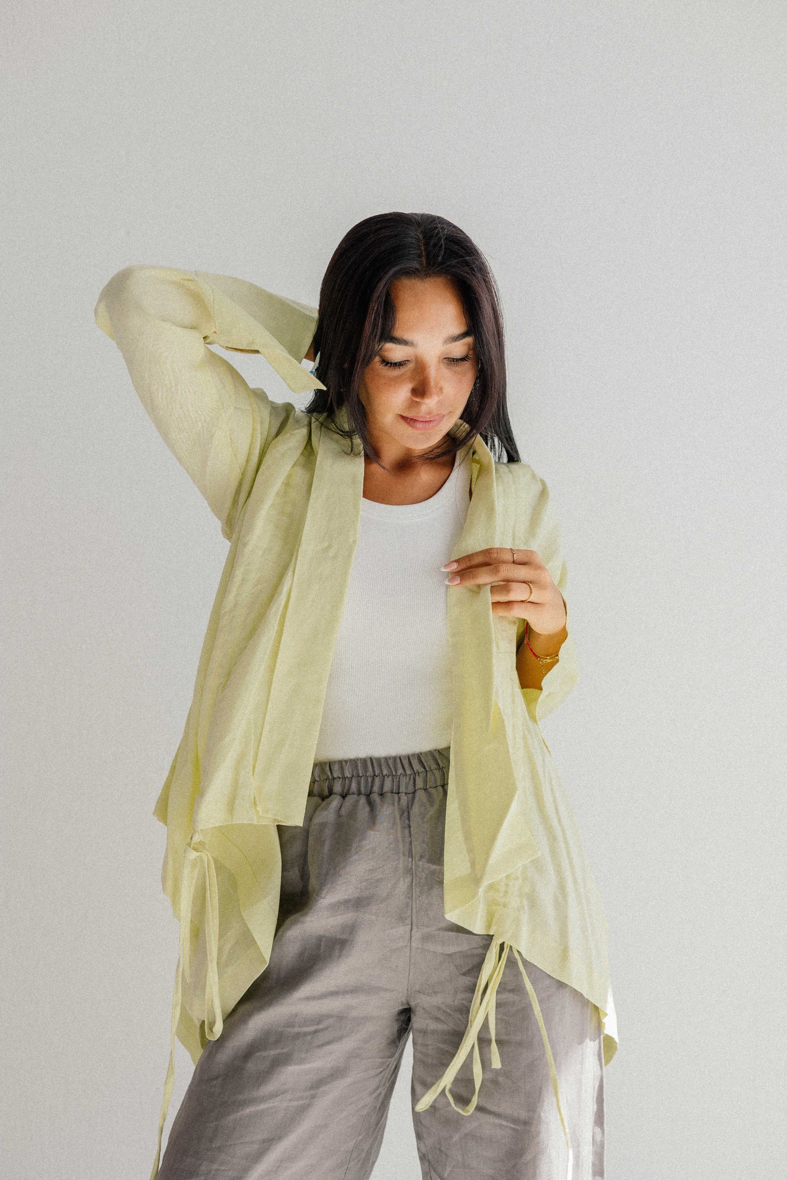 Elastic Kimono In Butter yellow