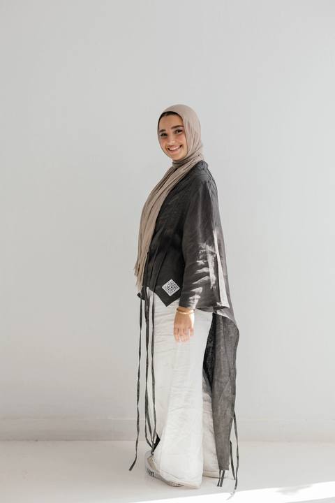 Side To Side Top In Dark-grey