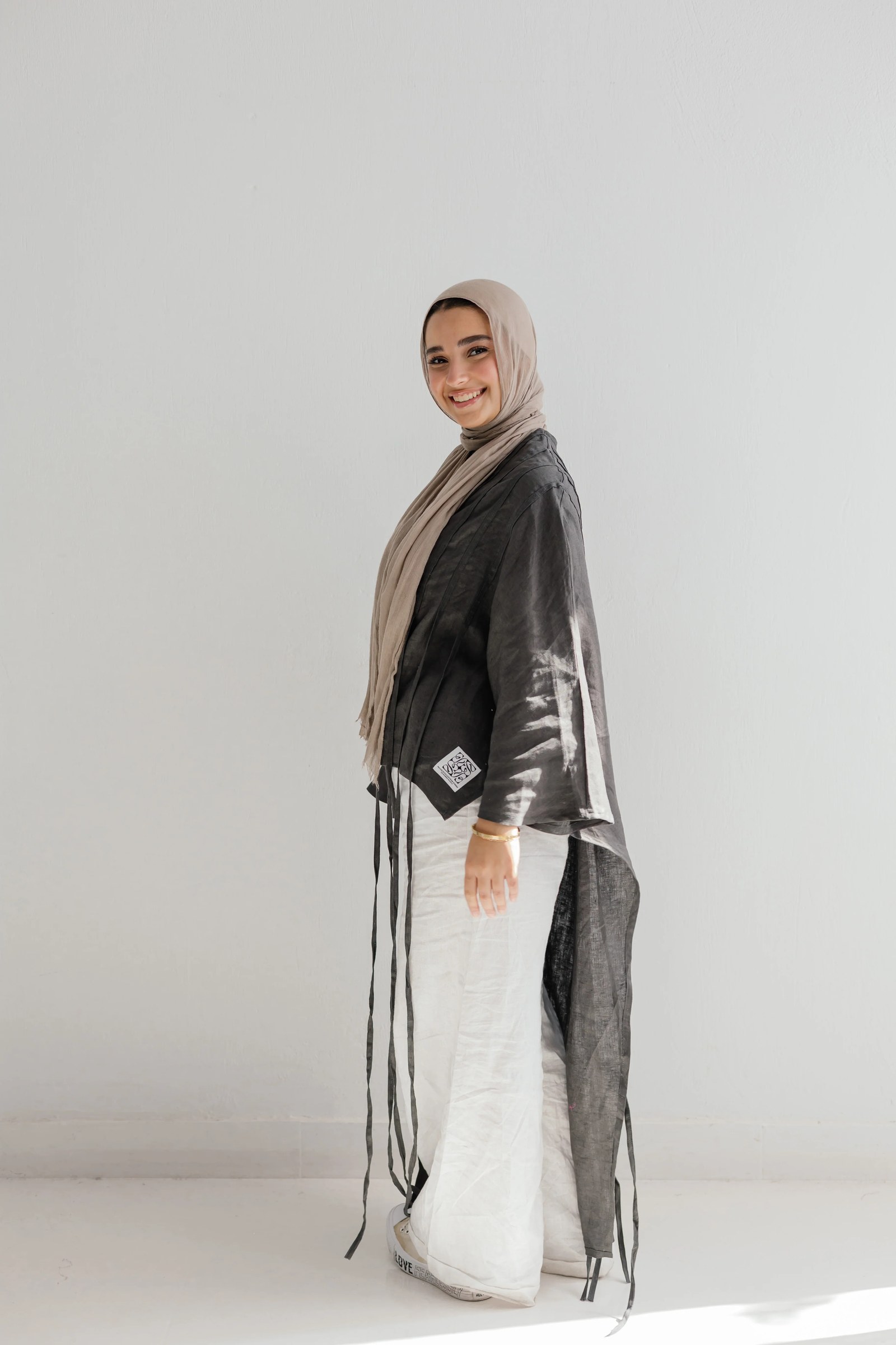 Side To Side Top In Dark-grey