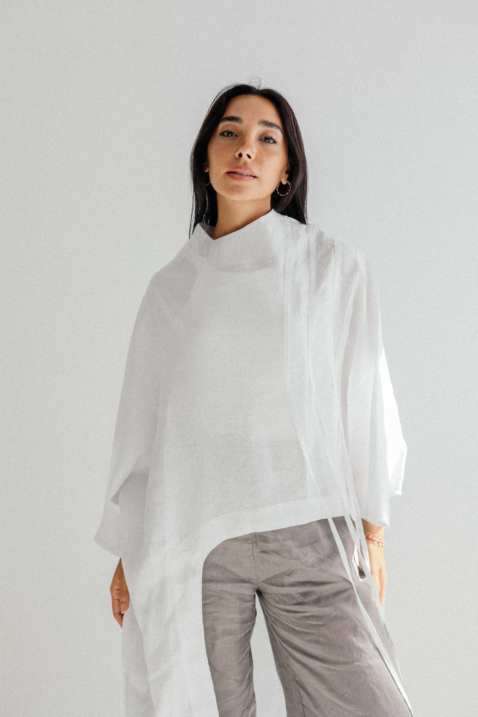 Side To Side Top In White
