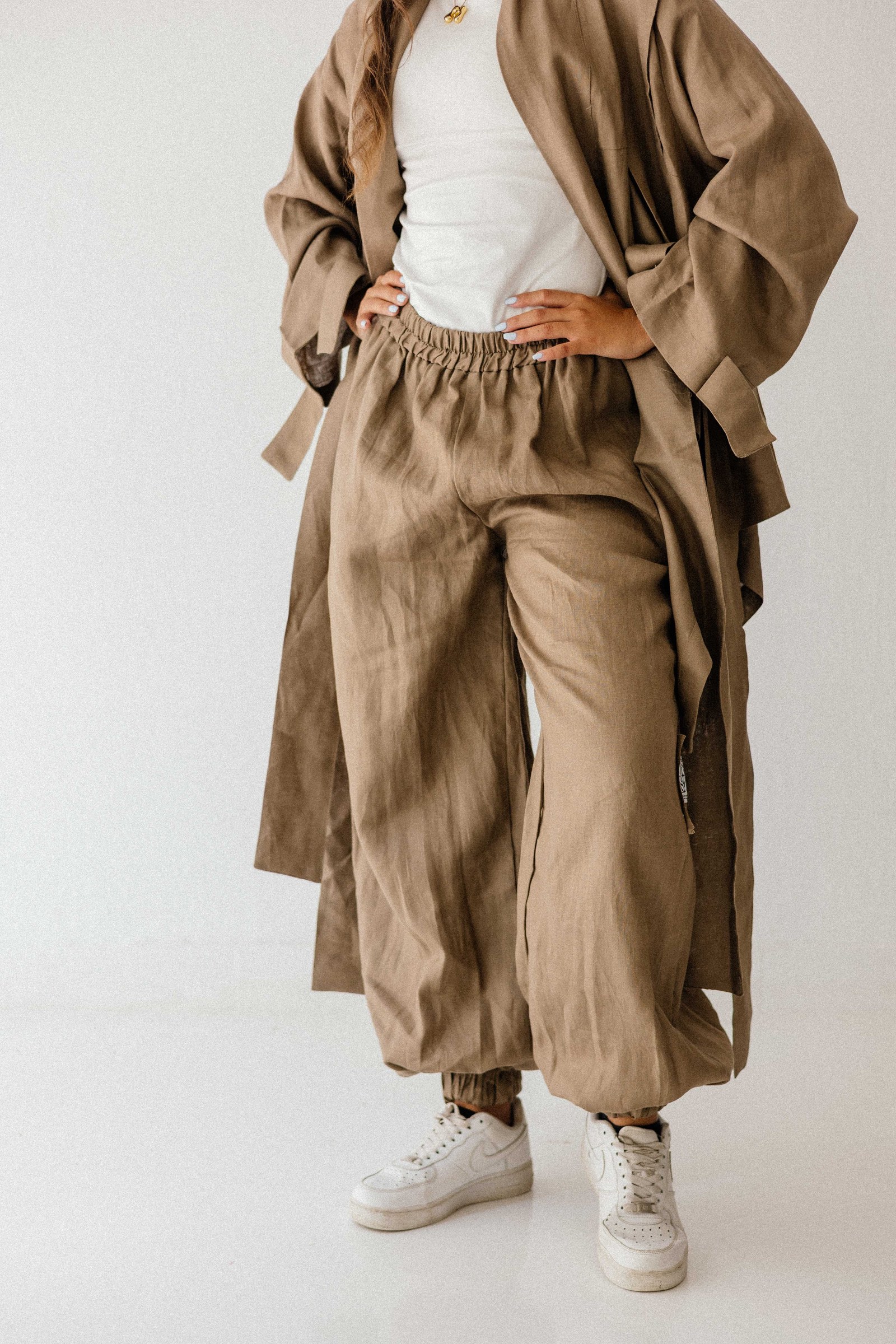 Elastic Pant In Dark Cafe