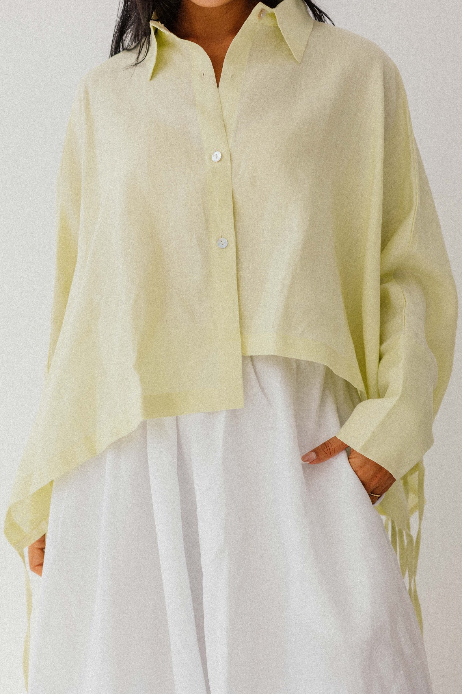 Fringes Shirt In Butter-yellow