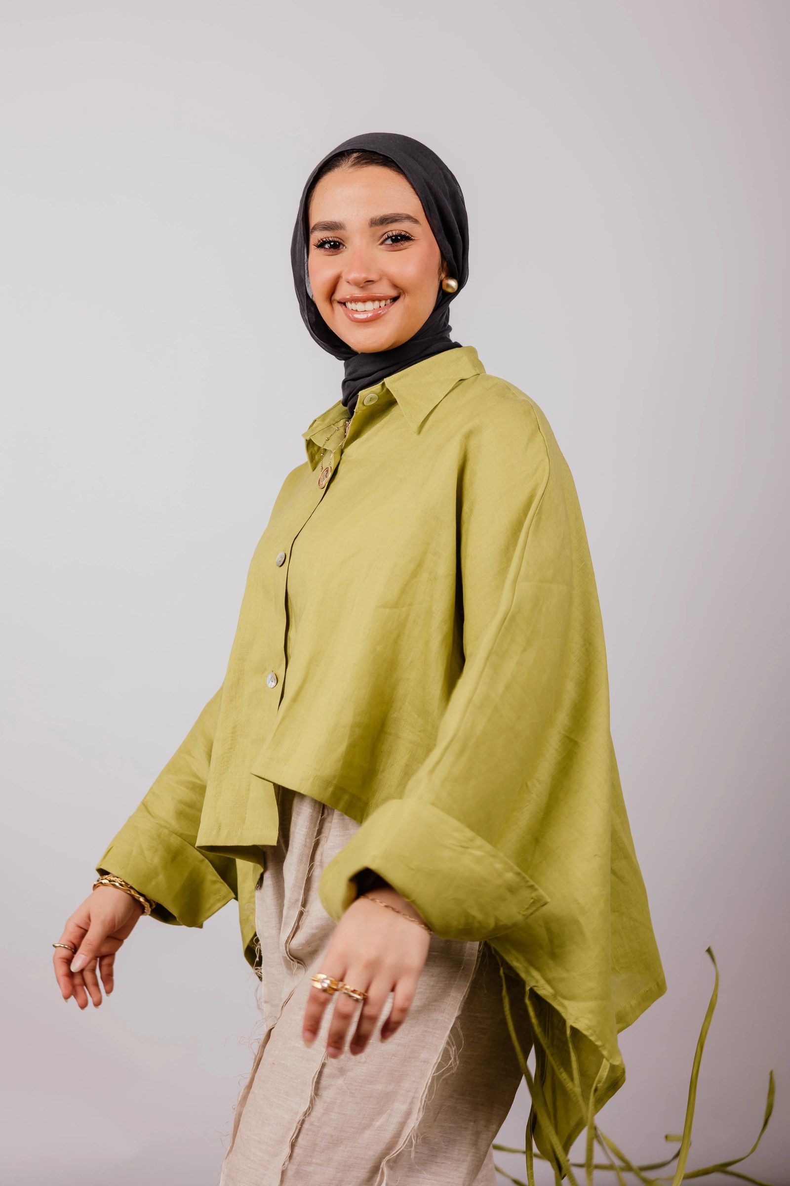 Fringes Shirt In Lime-green