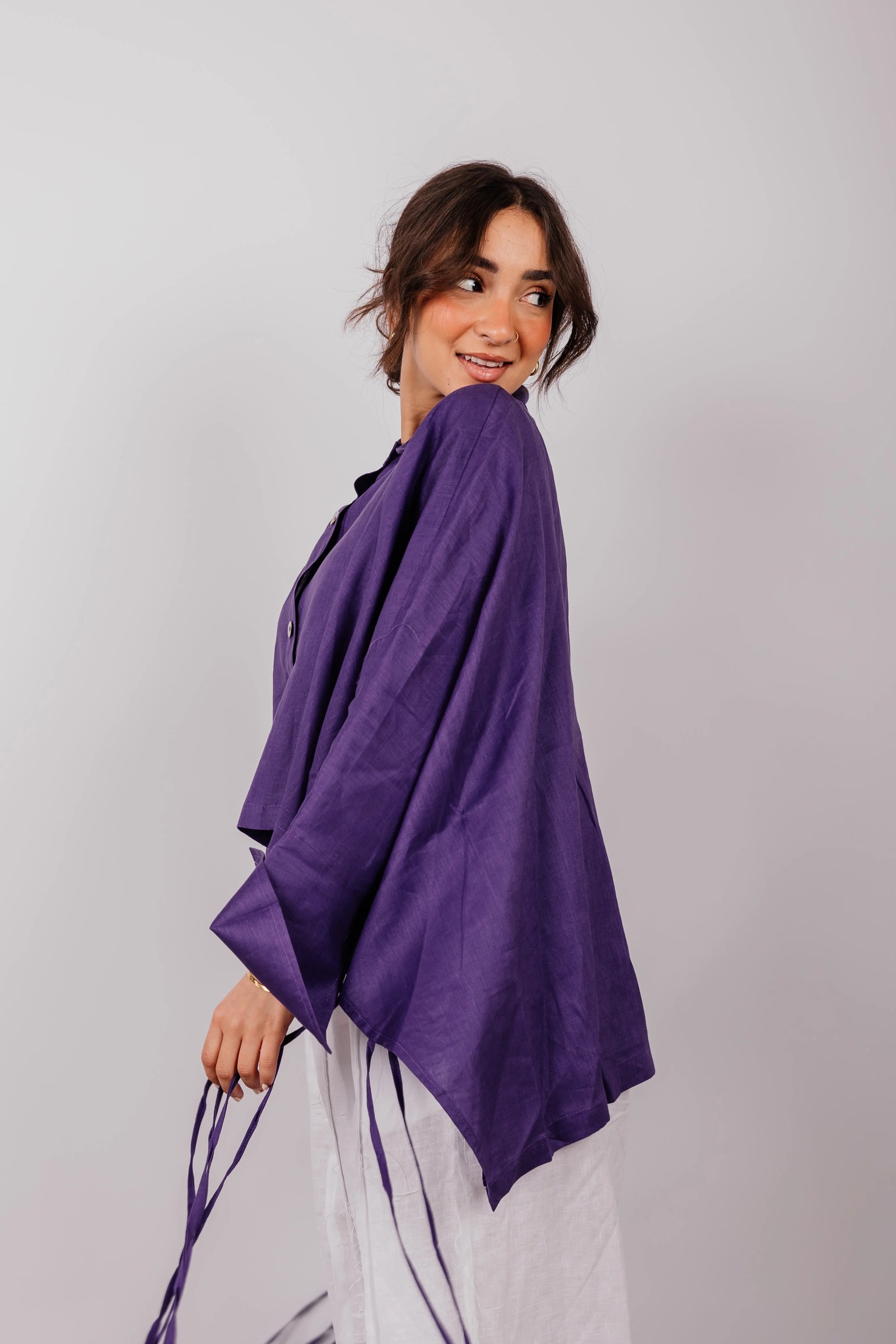 Fringes Shirt In Light purple