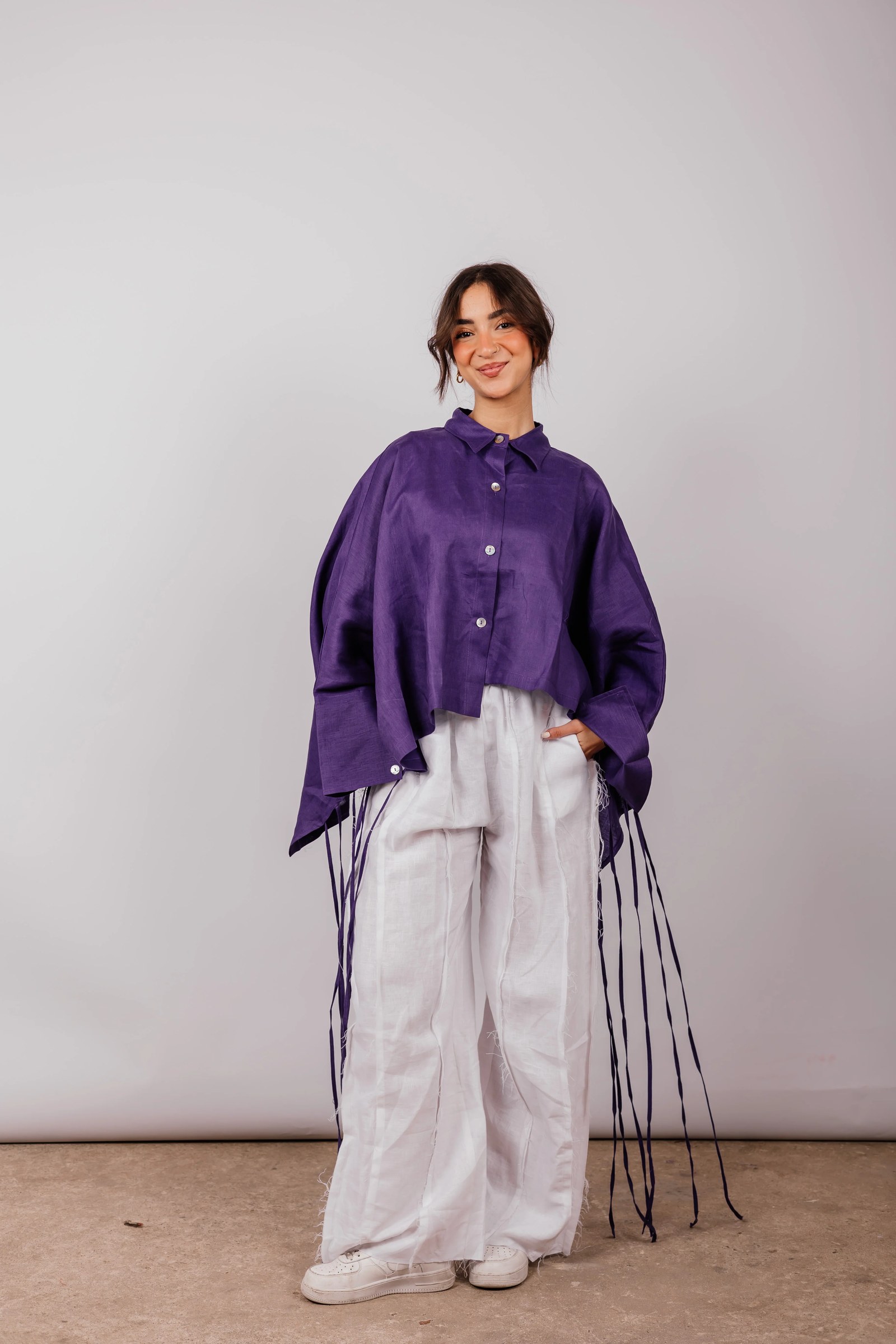 Fringes Shirt In Light purple