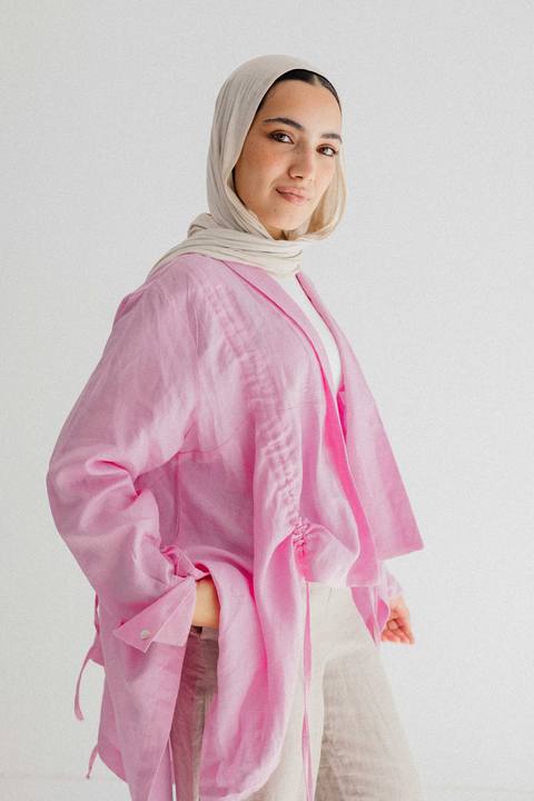 Elastic Kimono In Pink