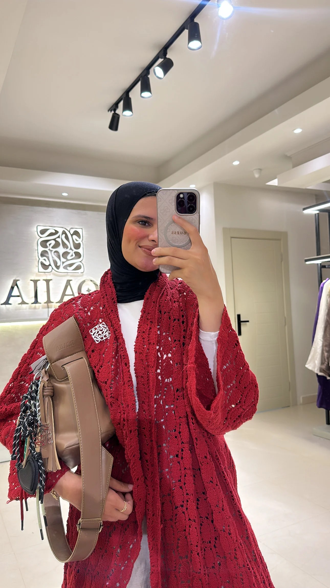Knitted Lover Kimono In Red