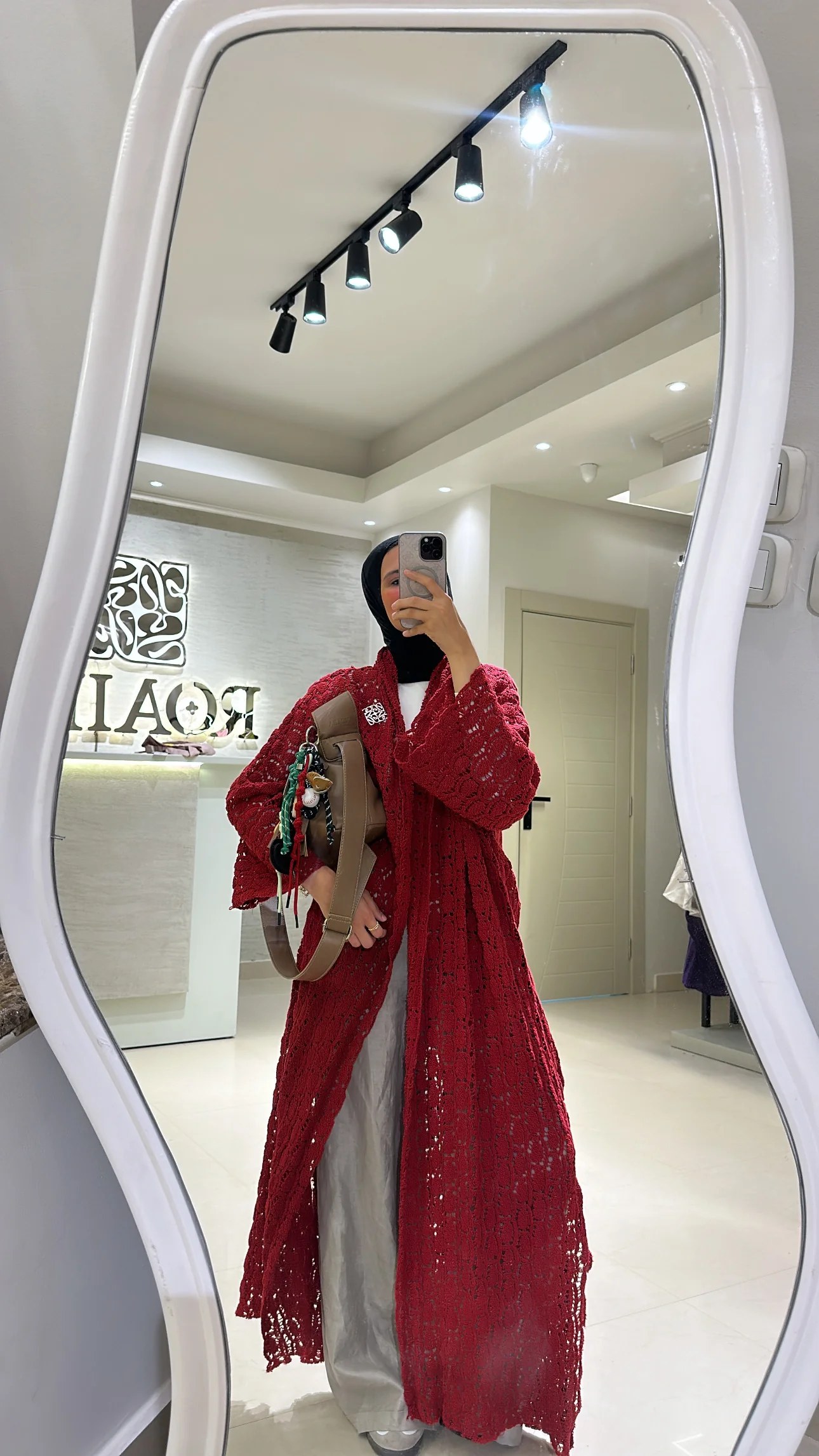 Knitted Lover Kimono In Red