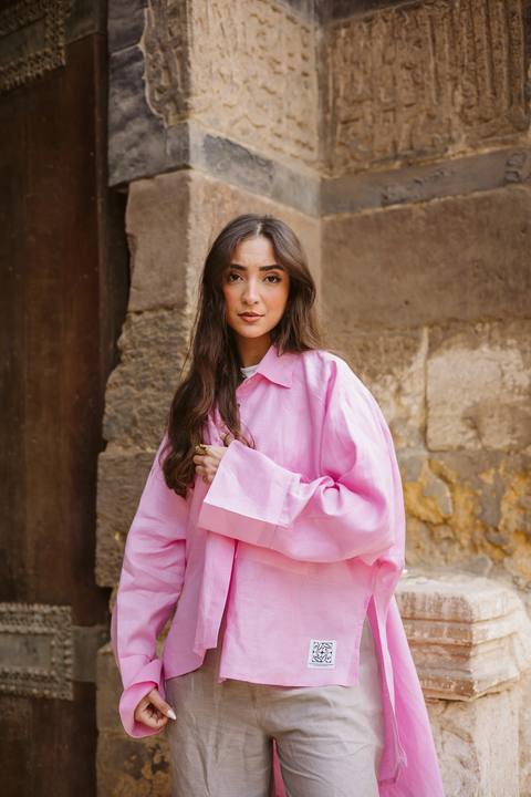 High-low Shirt In Pink