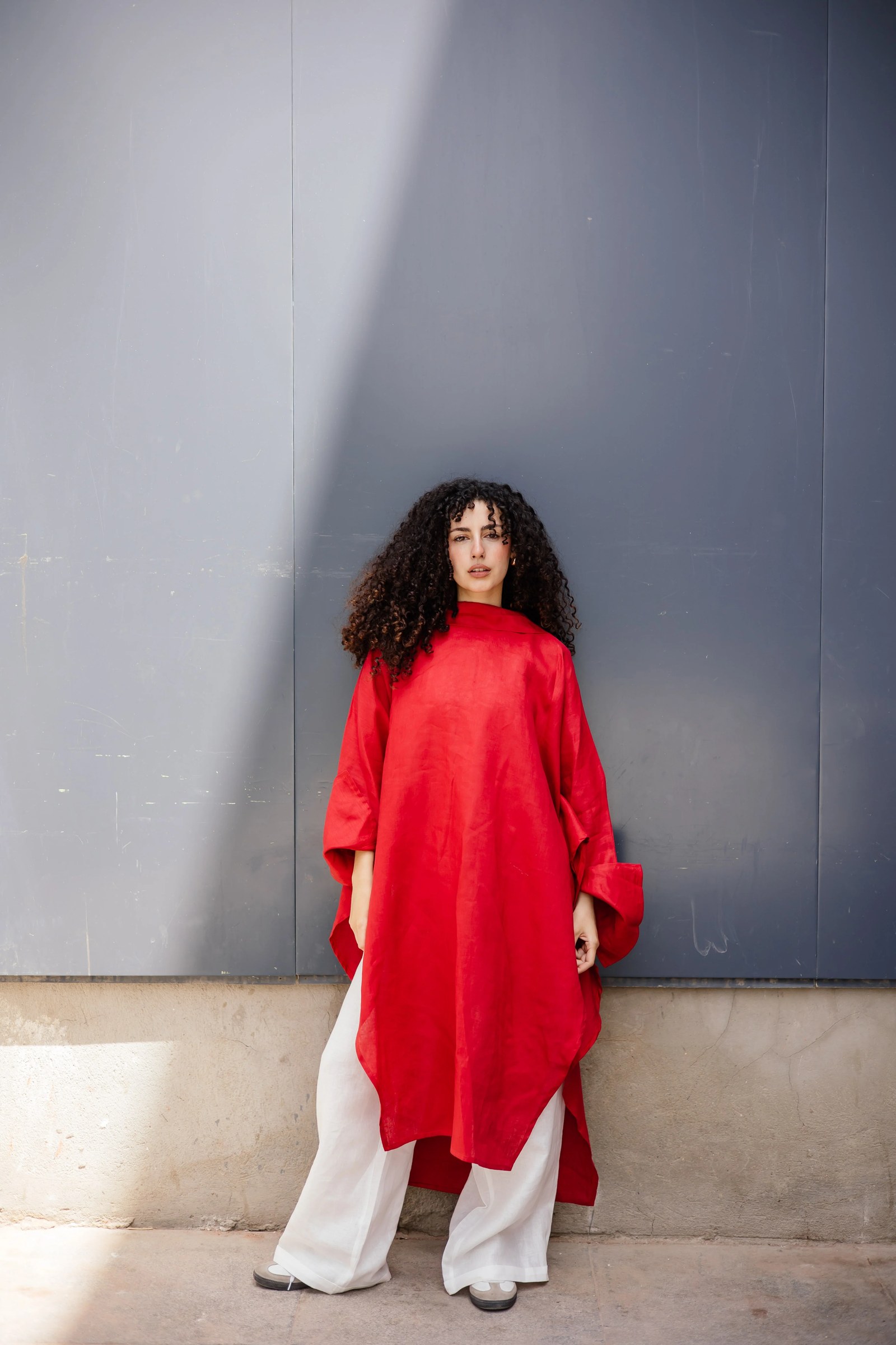 Long Ribbon Top In Red