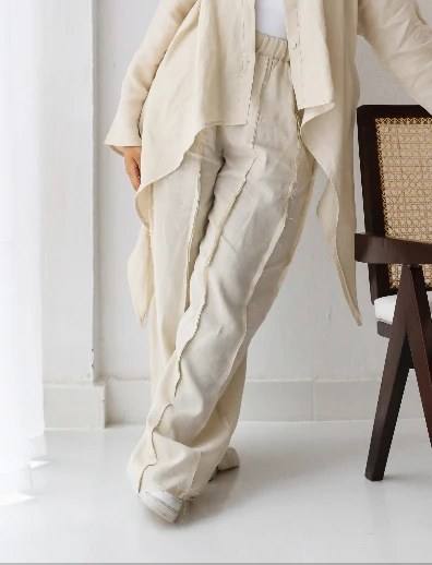 Unfinished Pant In Creamy