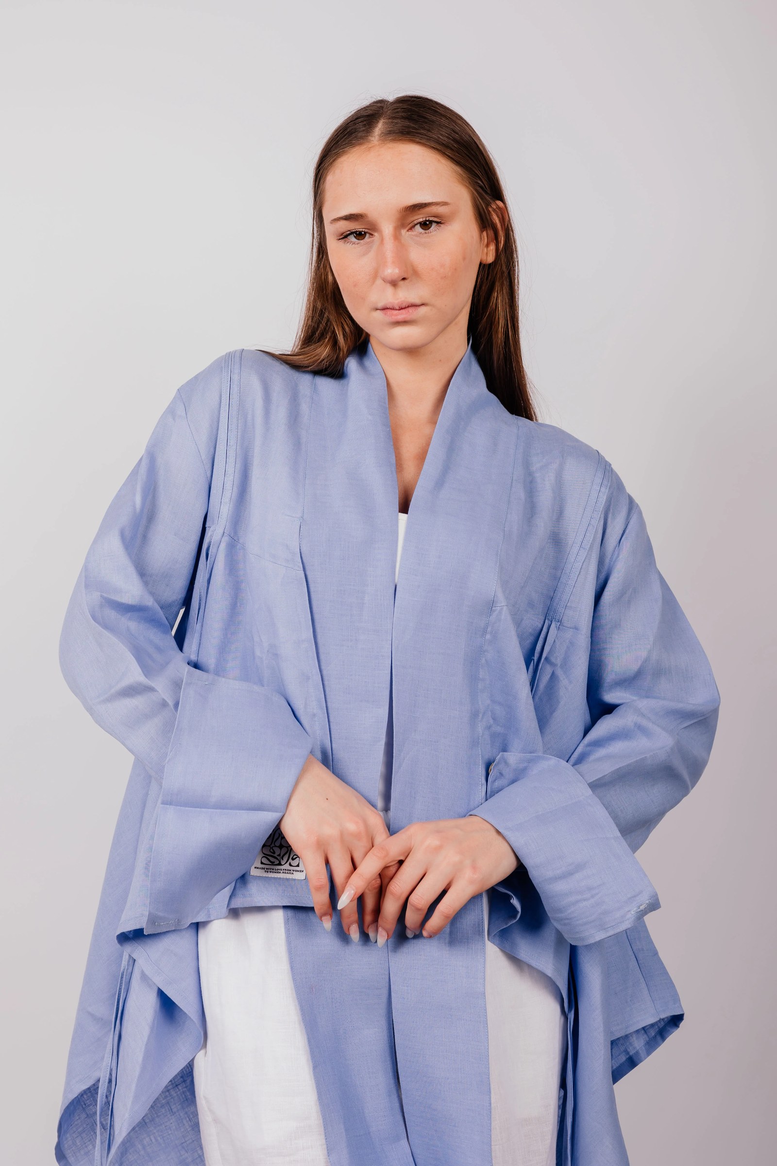 Double Collar With Fringes In Blue