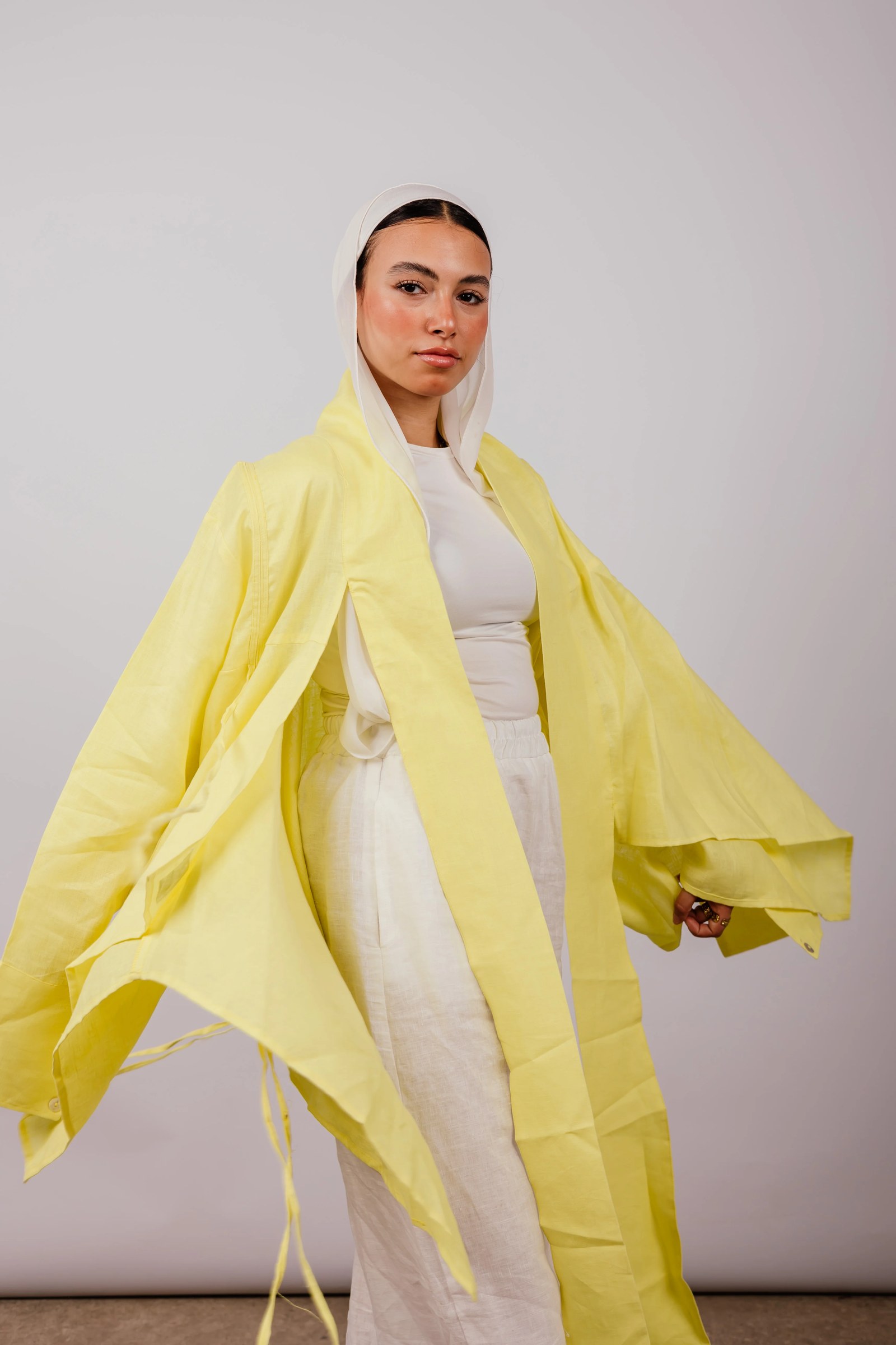 Double Collar With Fringes In Yellow