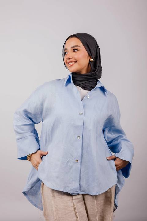 Basic Shirt In Baby-blue