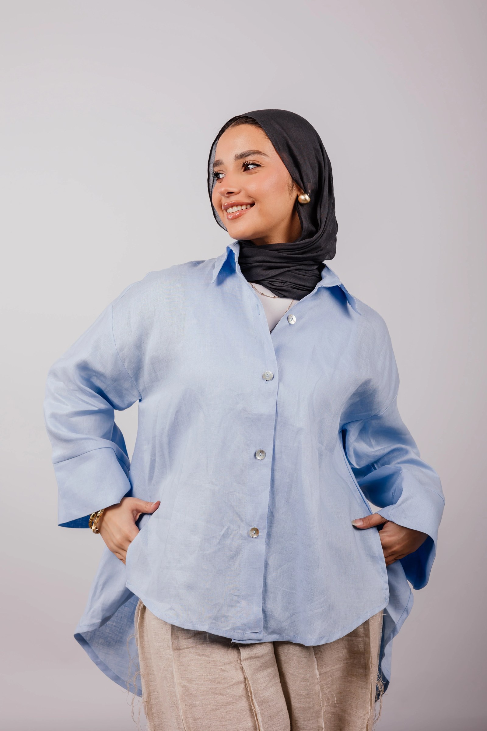 Basic Shirt In Baby-blue