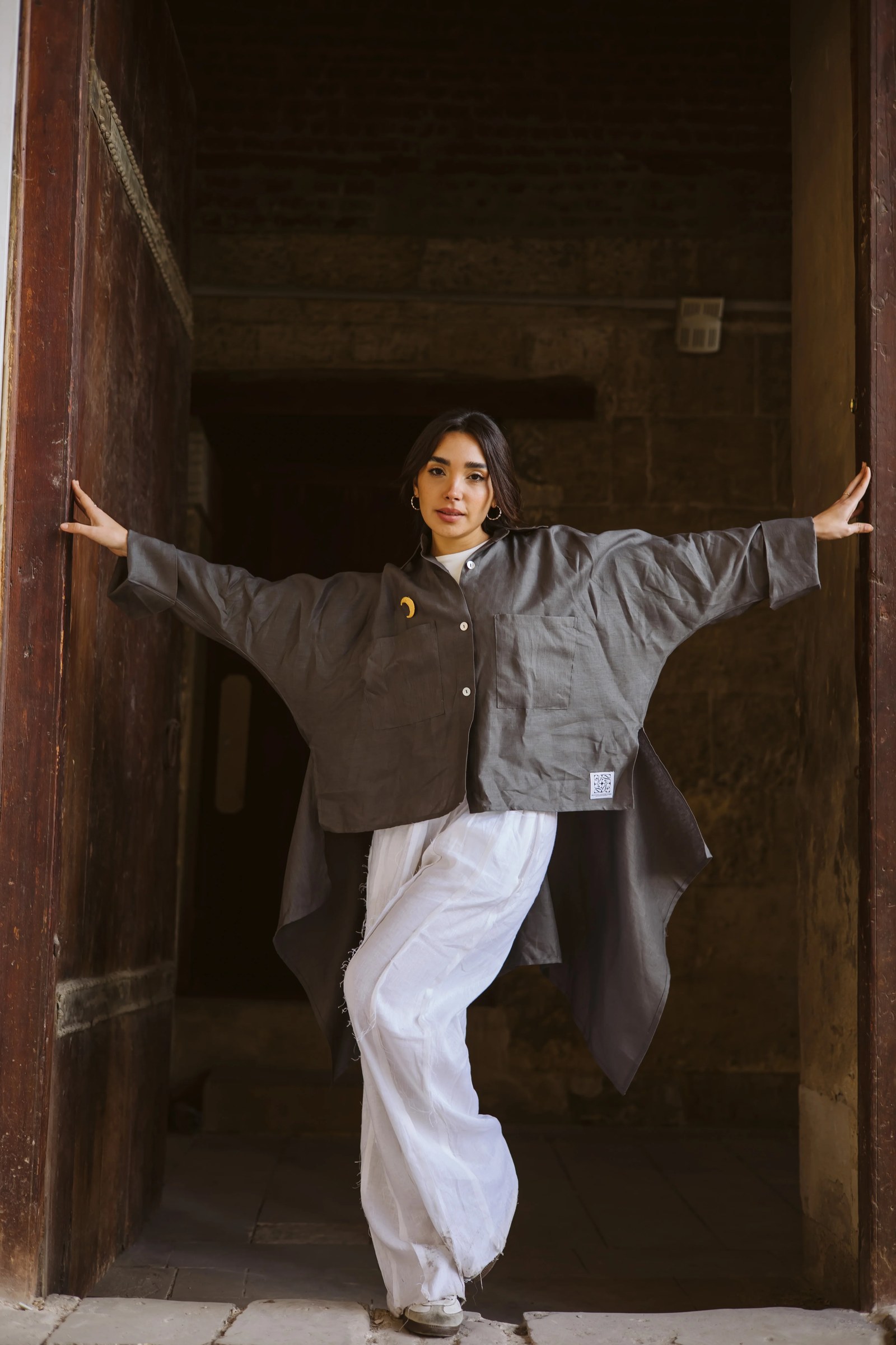 High-low Shirt In dark Griesh