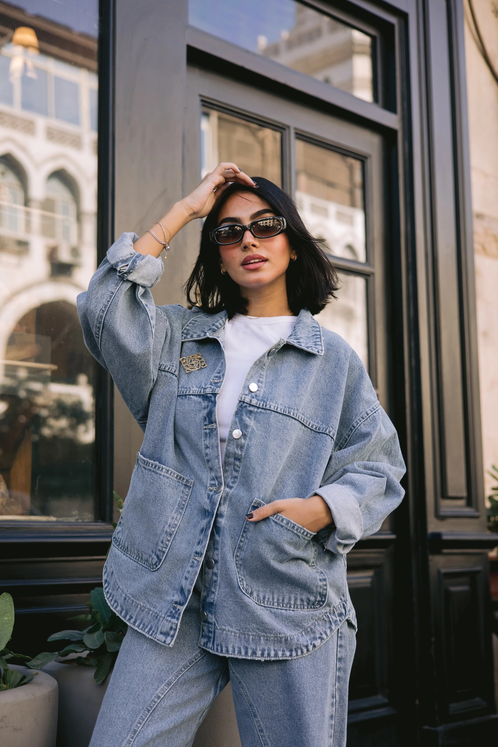 Denim pocket jacket