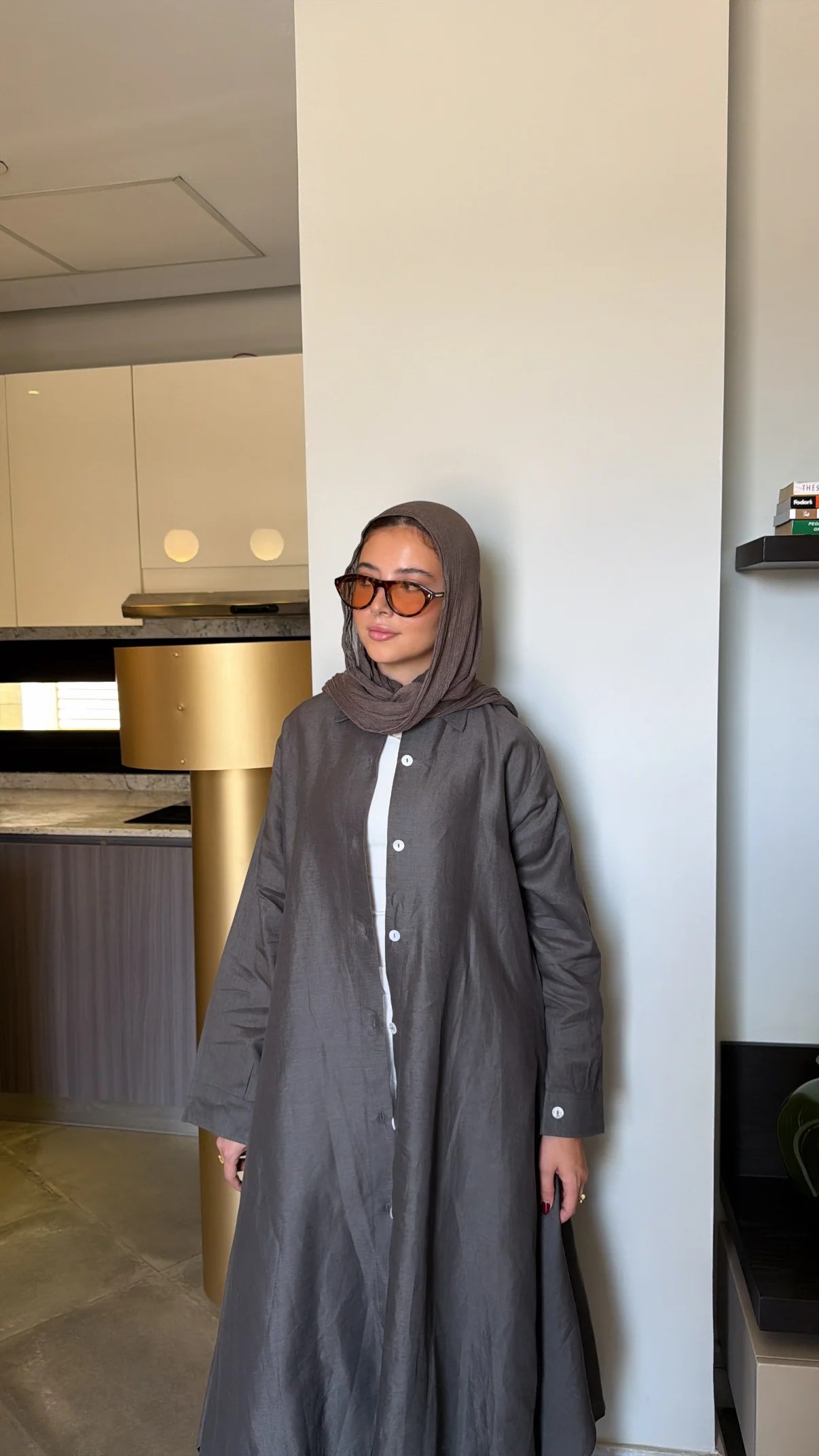 Long shirt in dark grey