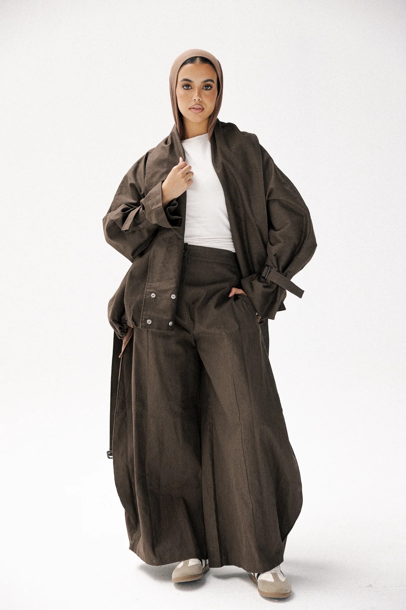 Washed denim in brown