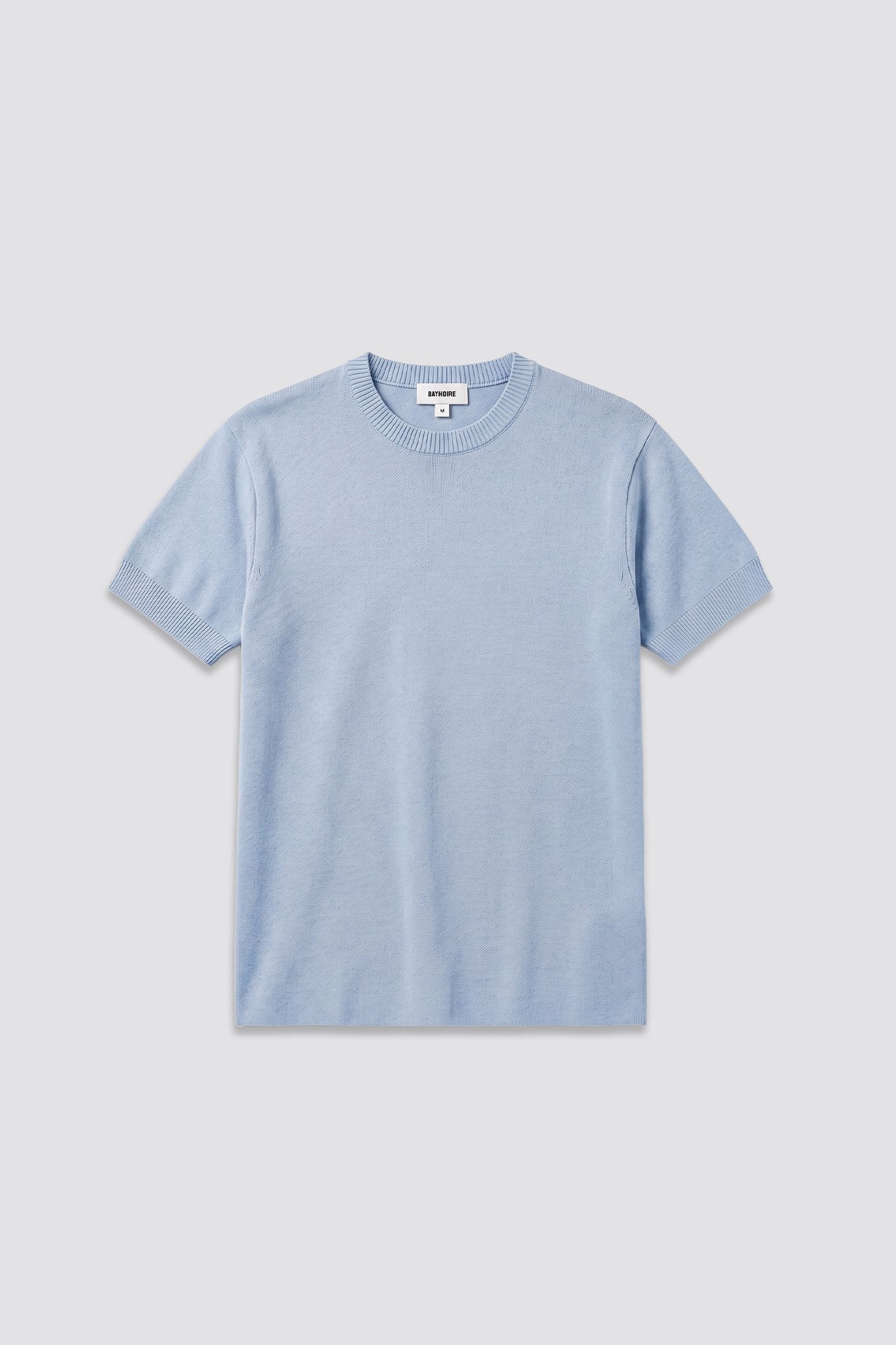 03C Relaxed Sky Purl Knit T-Shirt