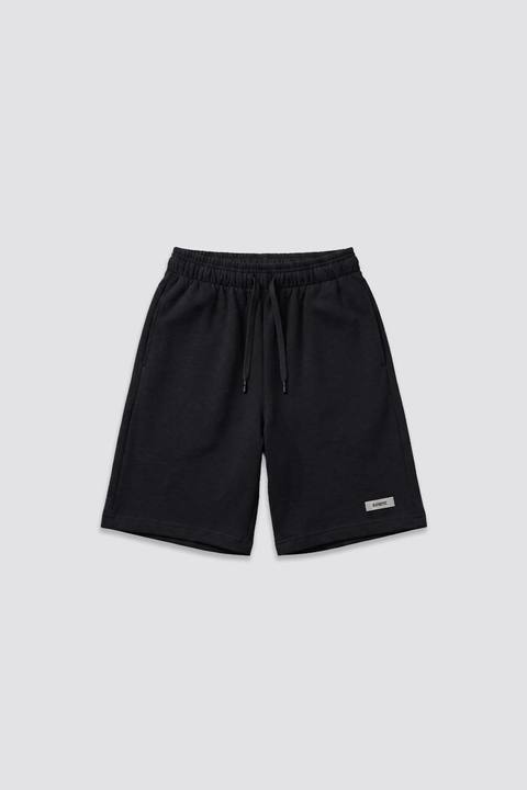 0IE Relaxed Black Long Sweatshorts