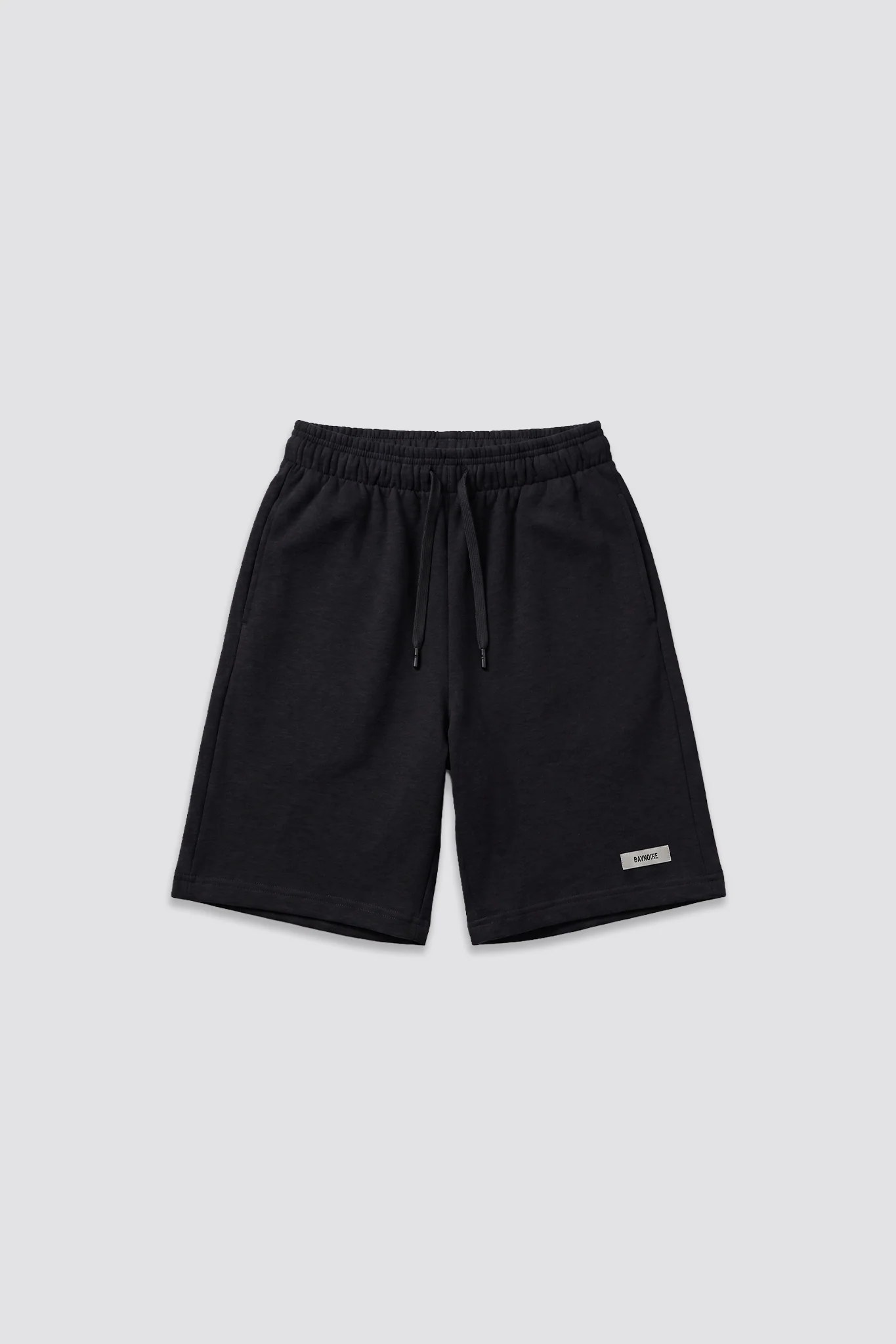 0IE Relaxed Black Long Sweatshorts