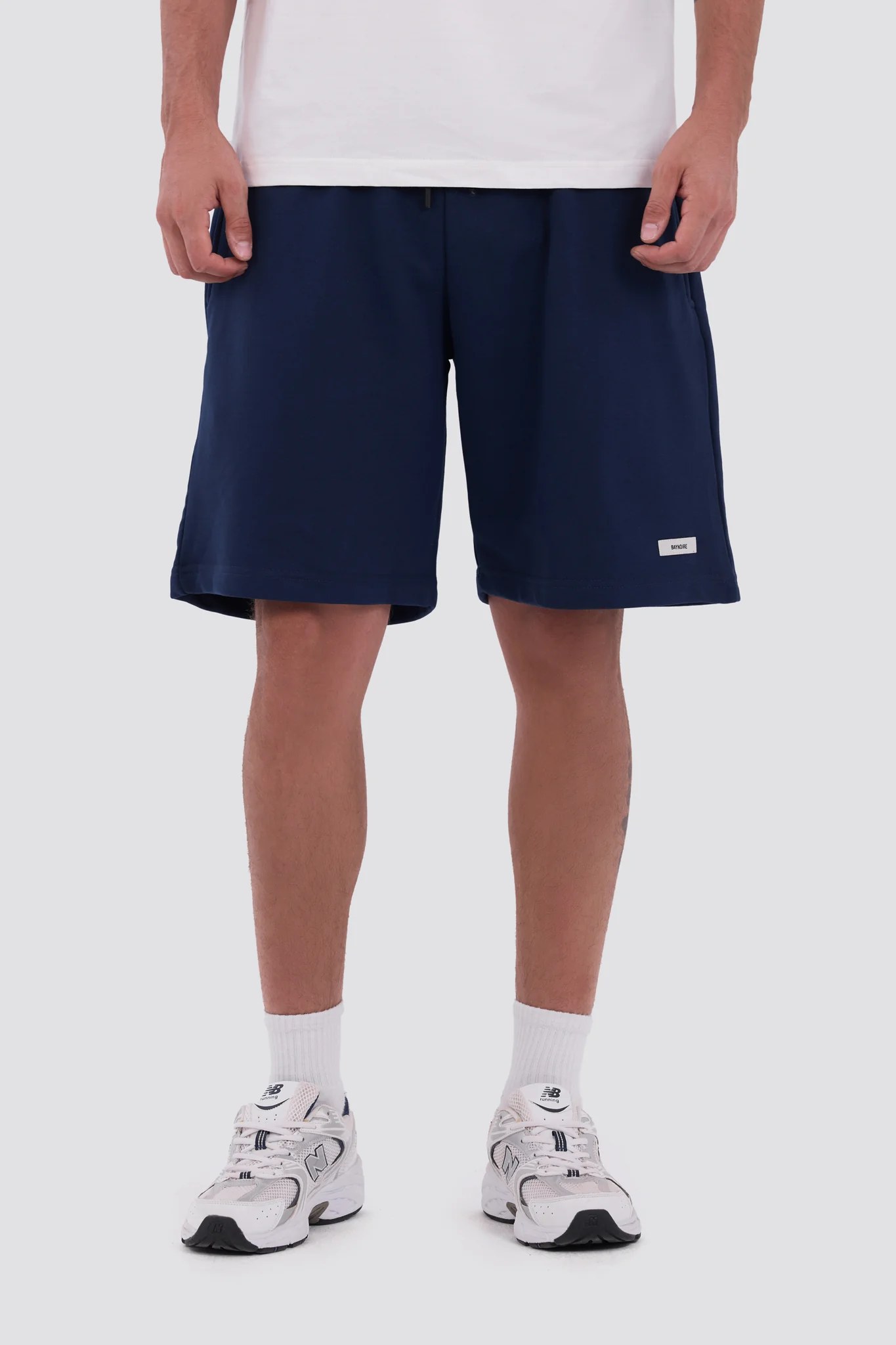 0IE Relaxed Navy Long Sweatshorts