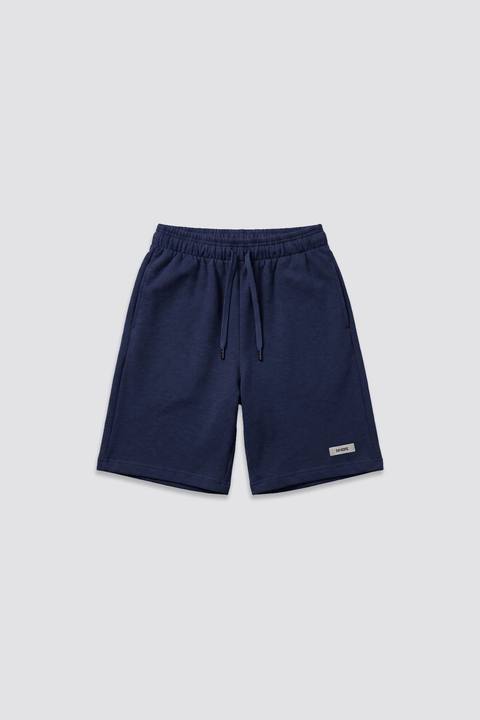 0IE Relaxed Navy Long Sweatshorts