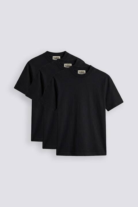 01E Regular Black Pack of 3 T-shirt