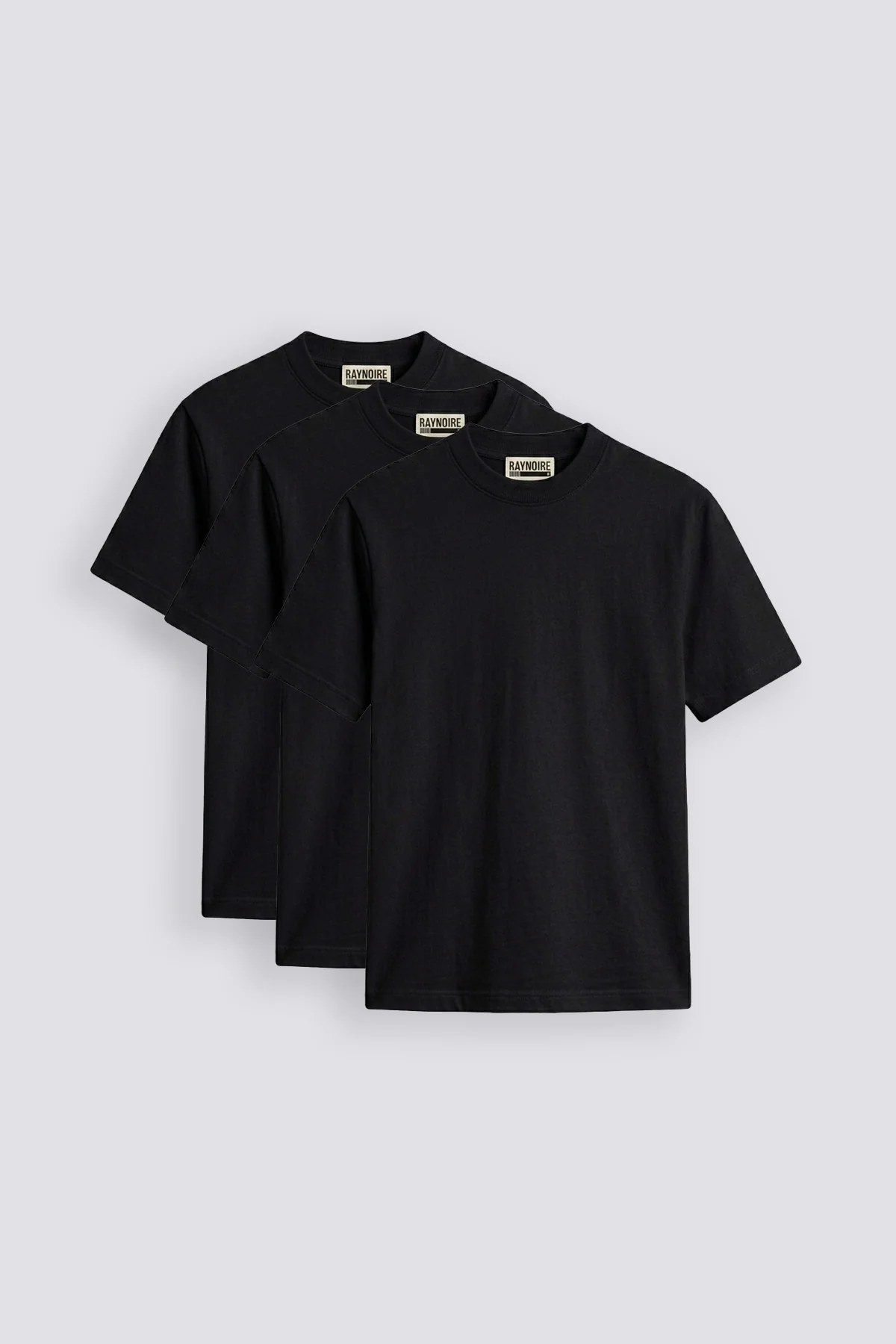 01E Regular Black Pack of 3 T-shirt
