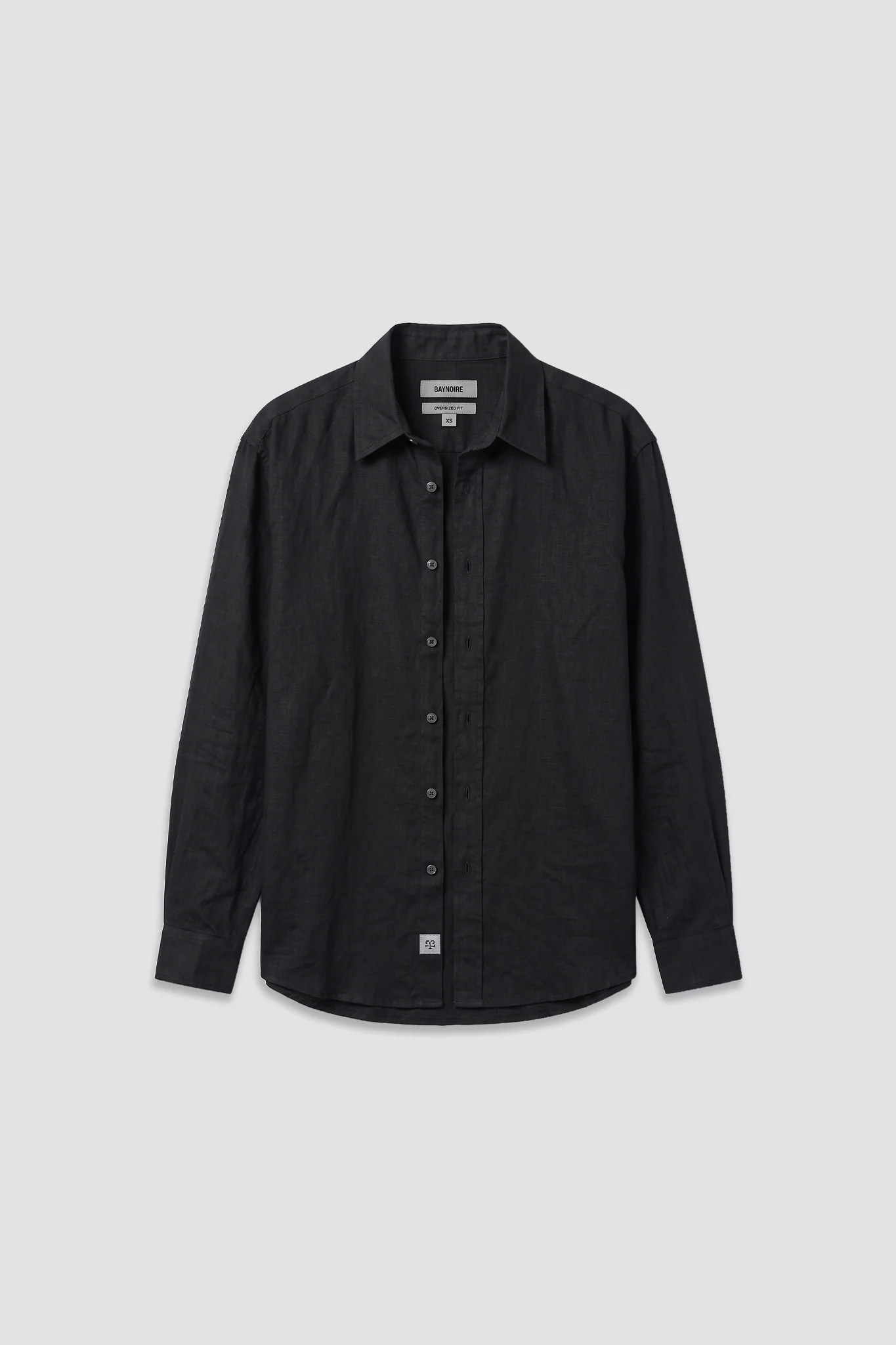 03C Oversized Linen Black Shirt