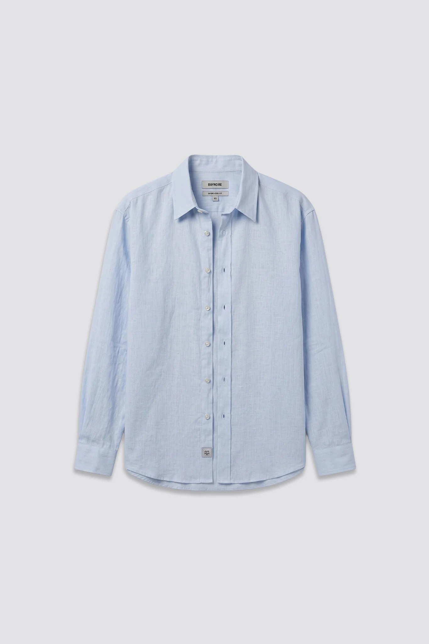 03C Oversized Linen Baby Blue Shirt