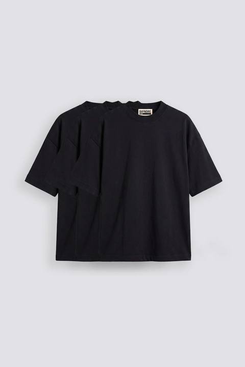 01E Oversized Black Pack of 3 T-shirt