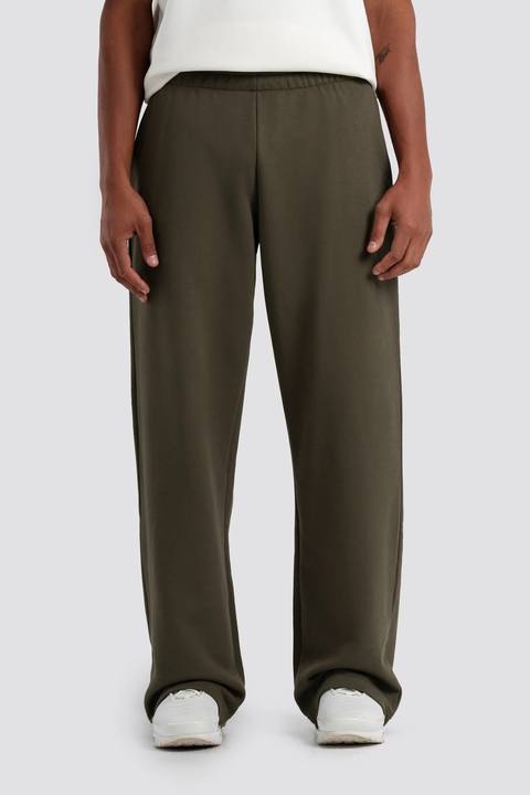 01E Wide Leg Olive Lightweight Sweatpants