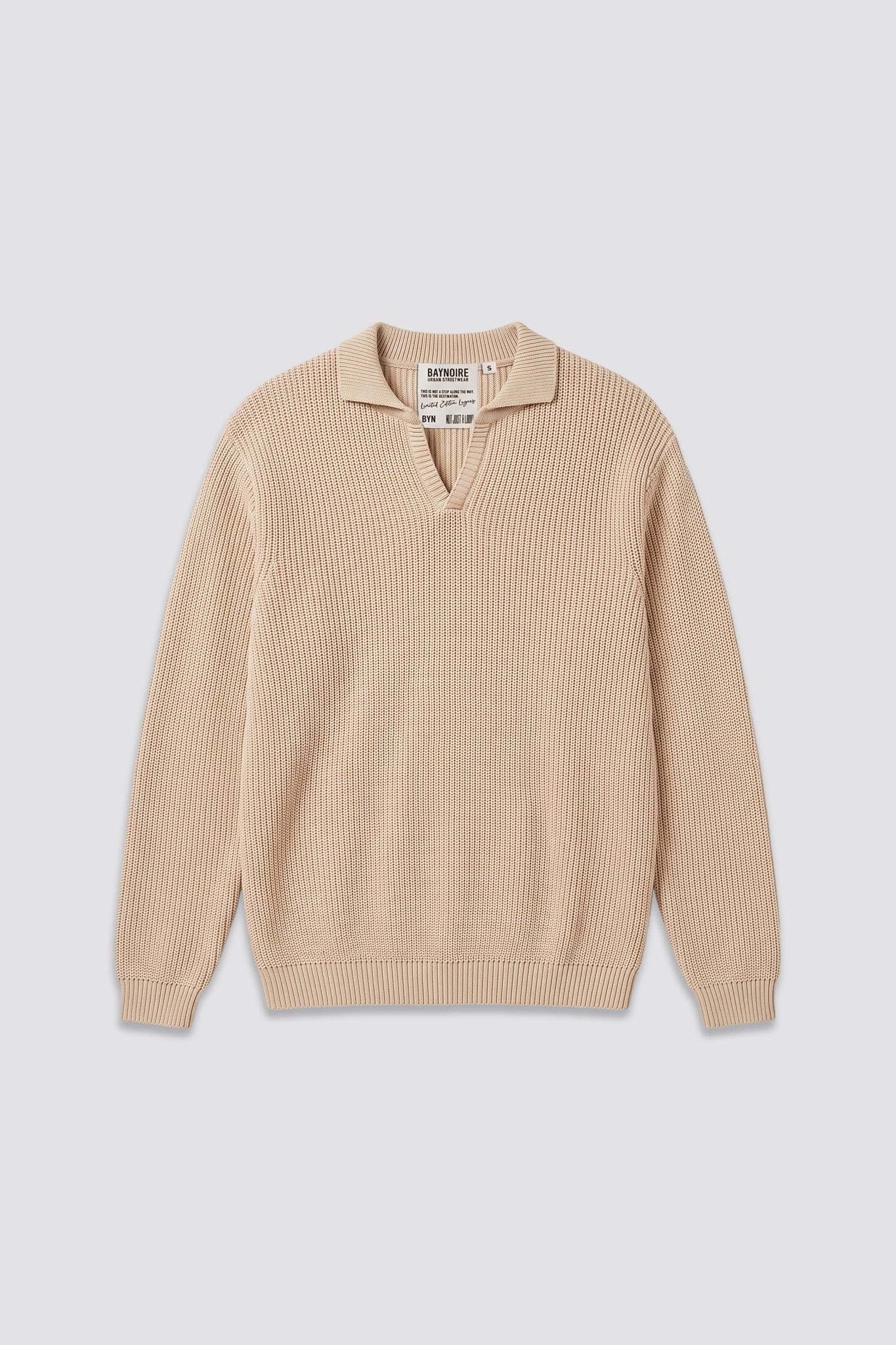 Beige Collar Sweater