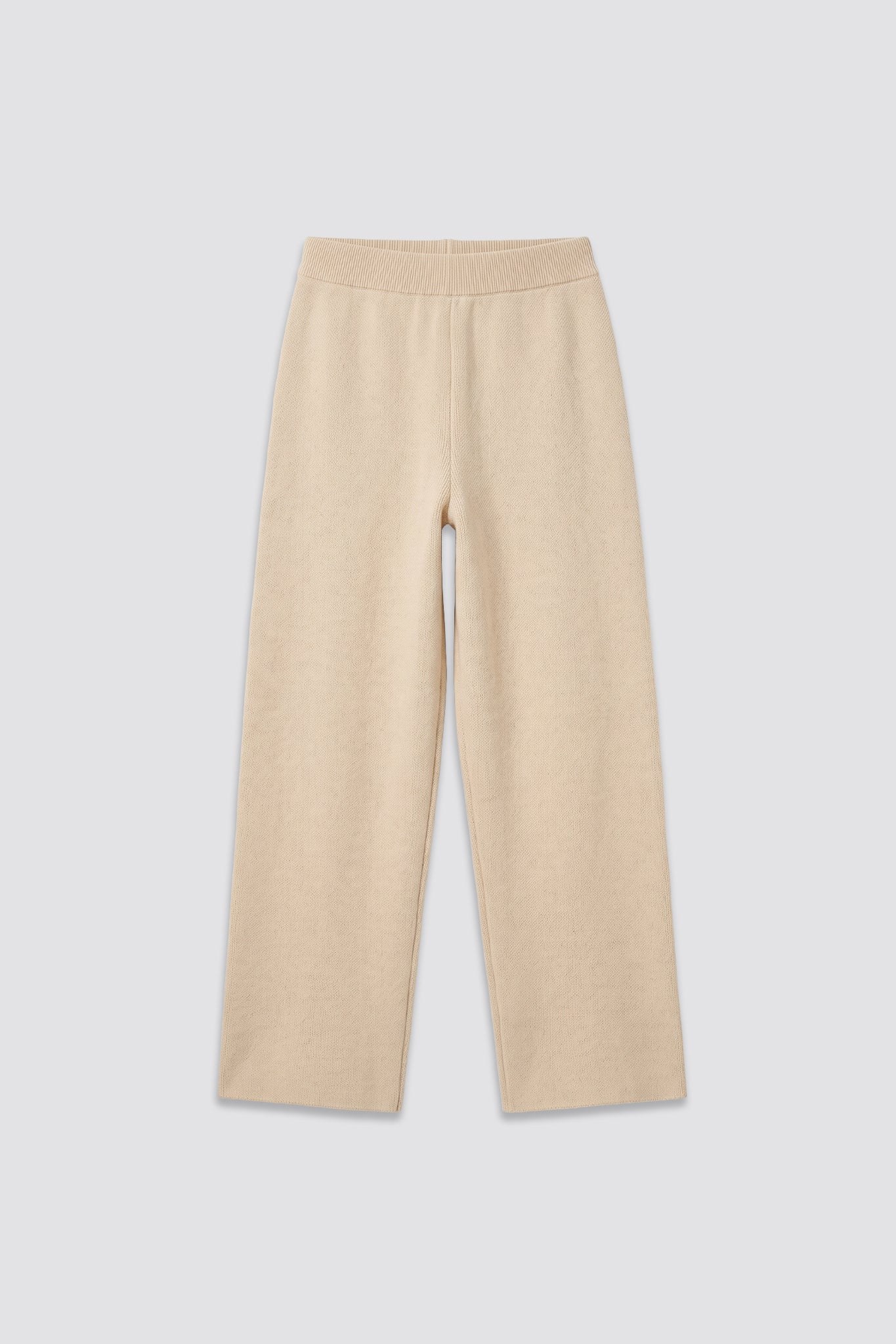 Cream Knitted BYN Emblem Pants