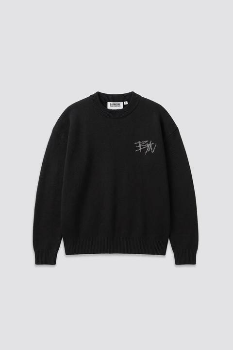 Black Knitted BYN Emblem Sweatshirt