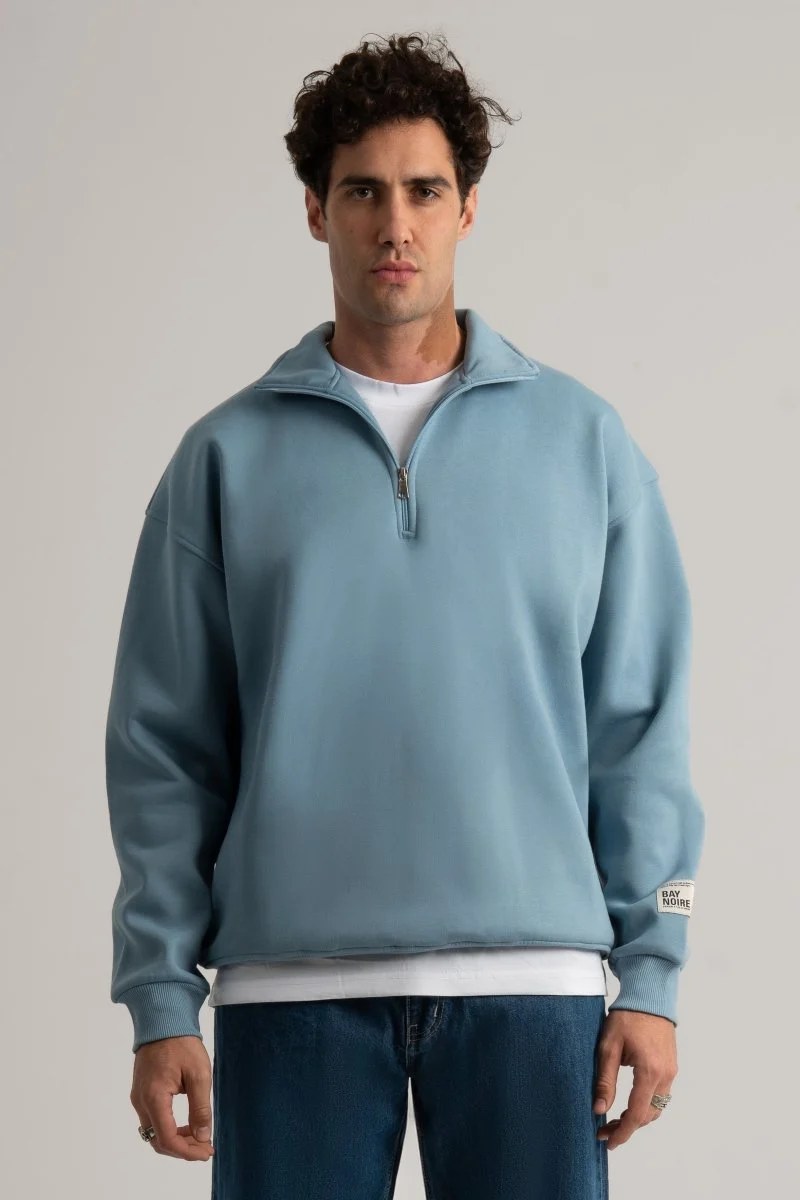 Baby Blue Q-Zipper Sweatshirt V3