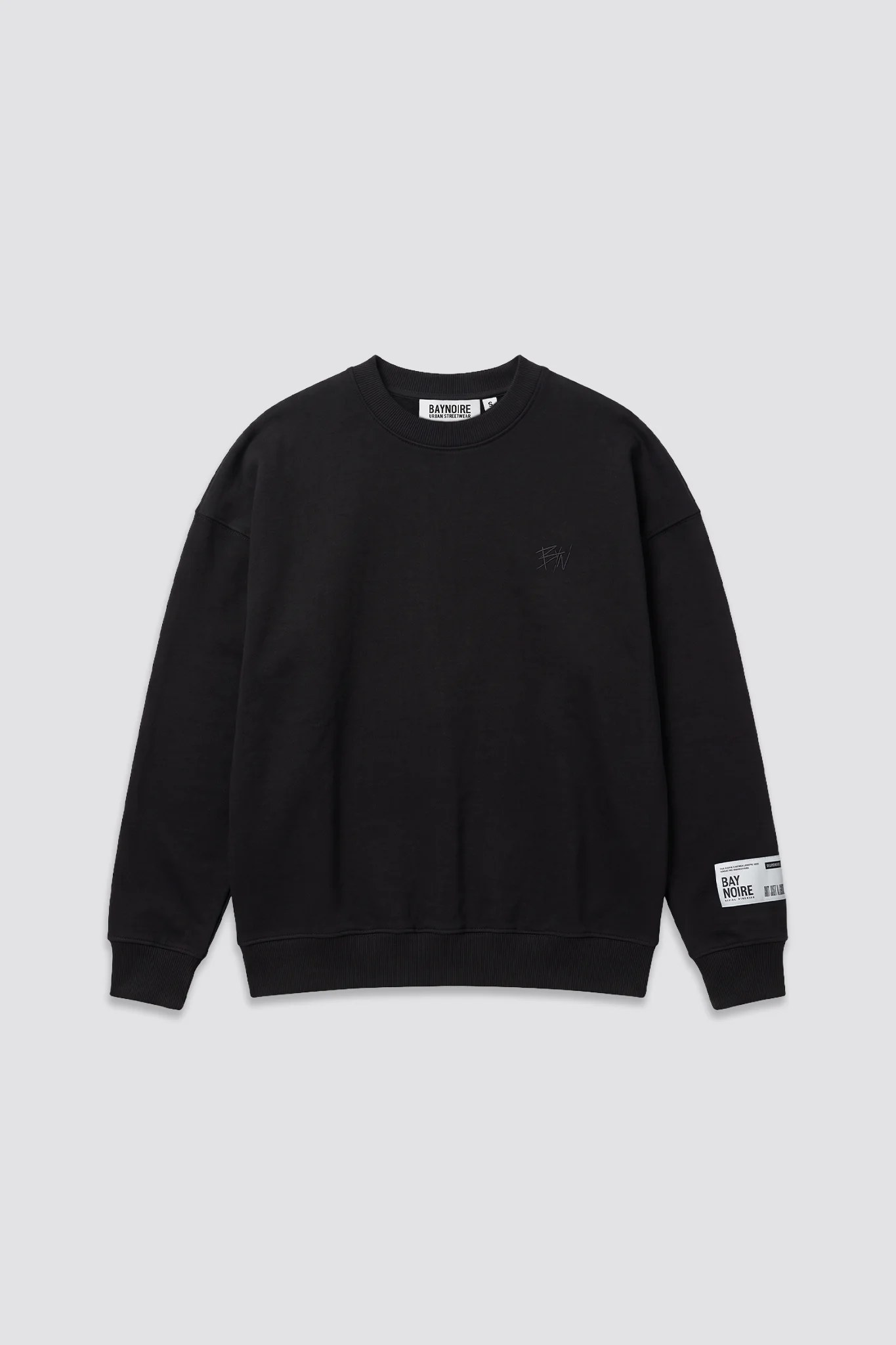 Black Ribbed Sweatshirt