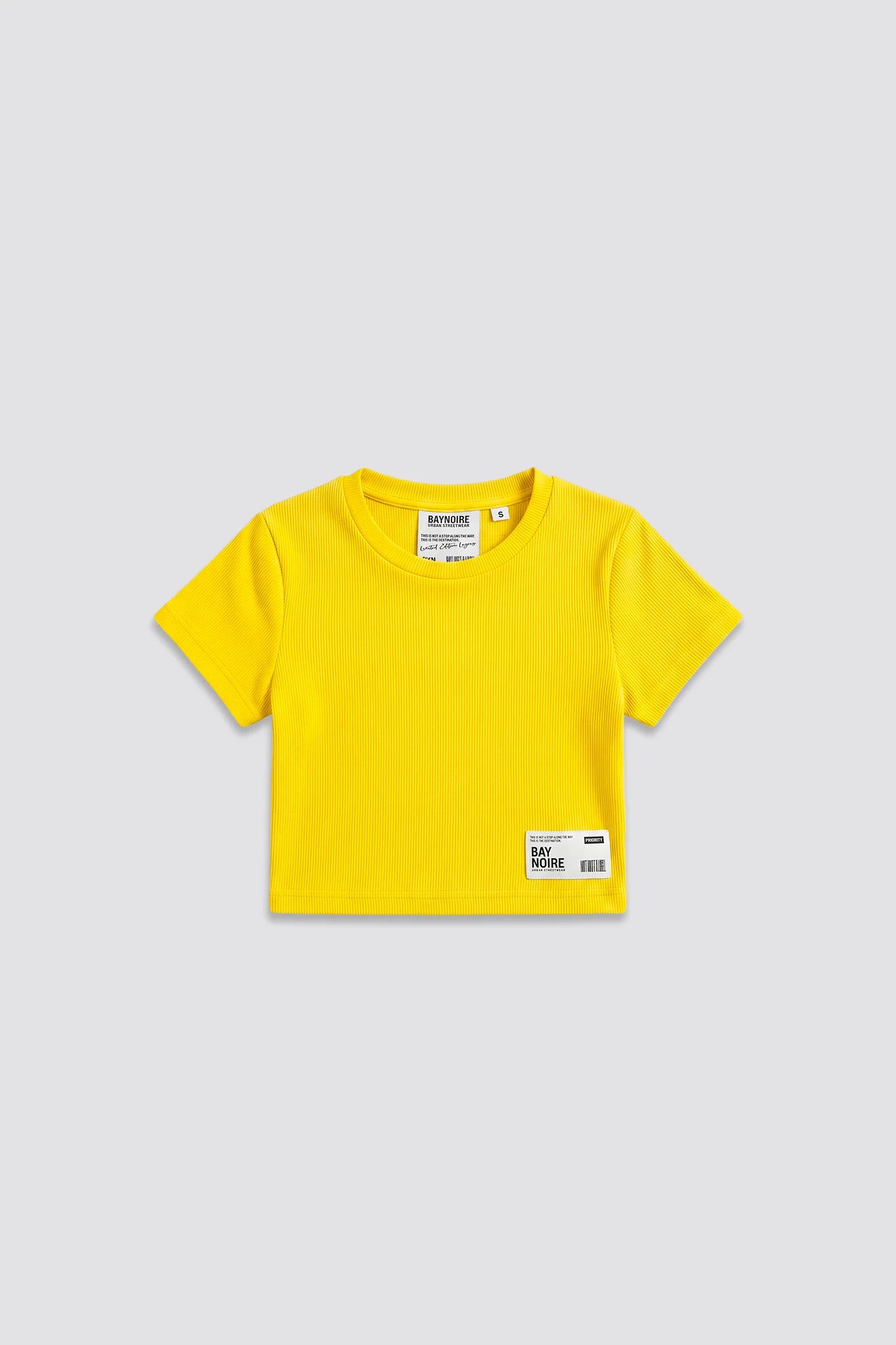 Yellow Ribbed Cropped T-Shirt