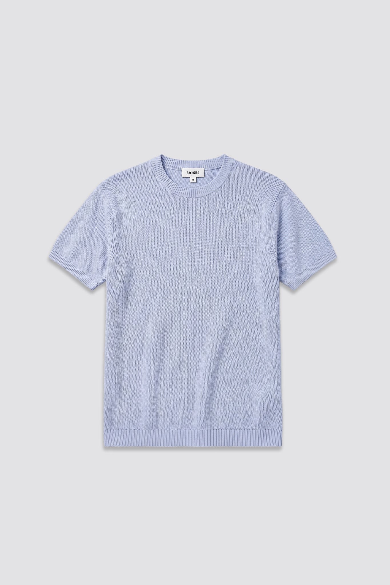 03C Relaxed Sky Knit Cotton T-Shirt