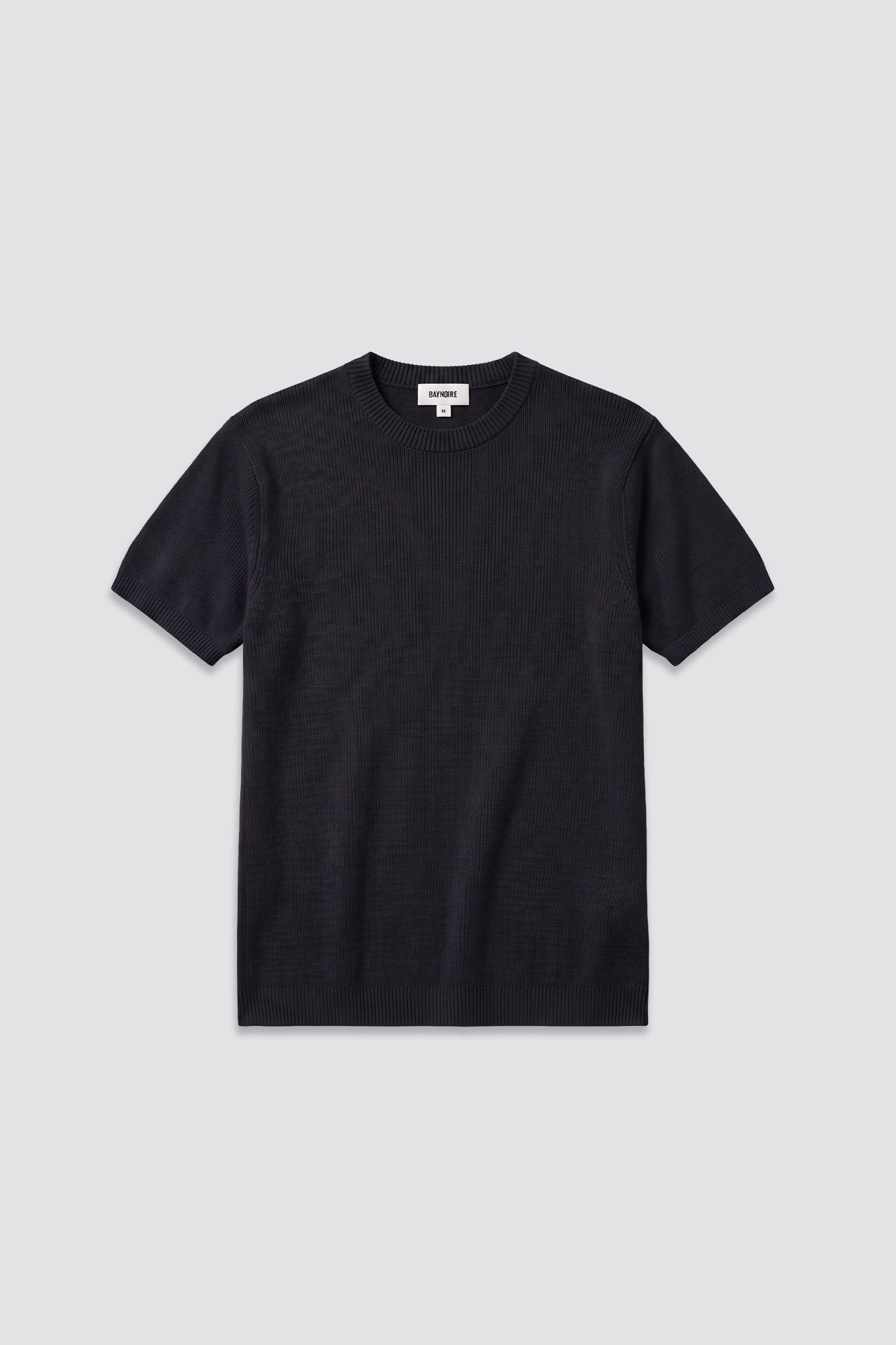 03C Relaxed Black Knit Cotton T-Shirt