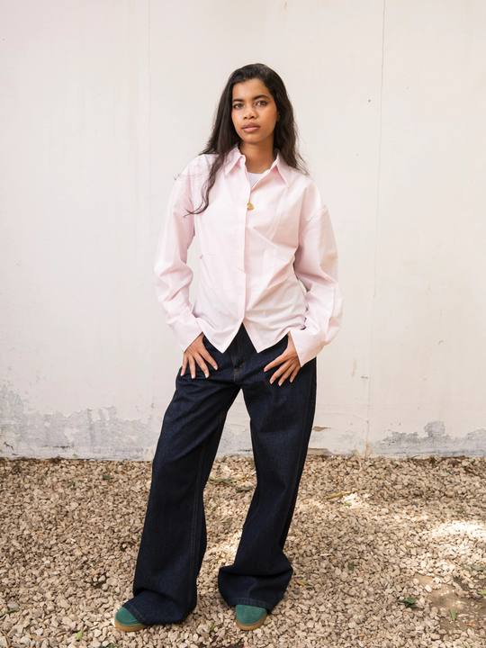 The Side Pleat Shirt - Pink