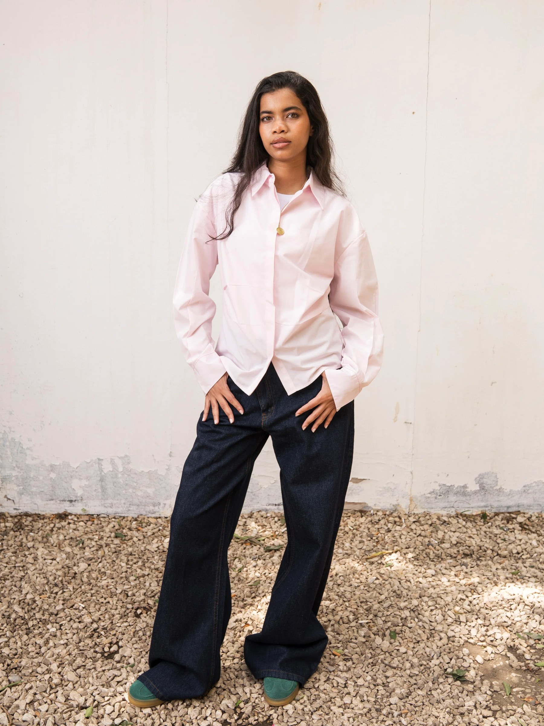 The Side Pleat Shirt - Pink