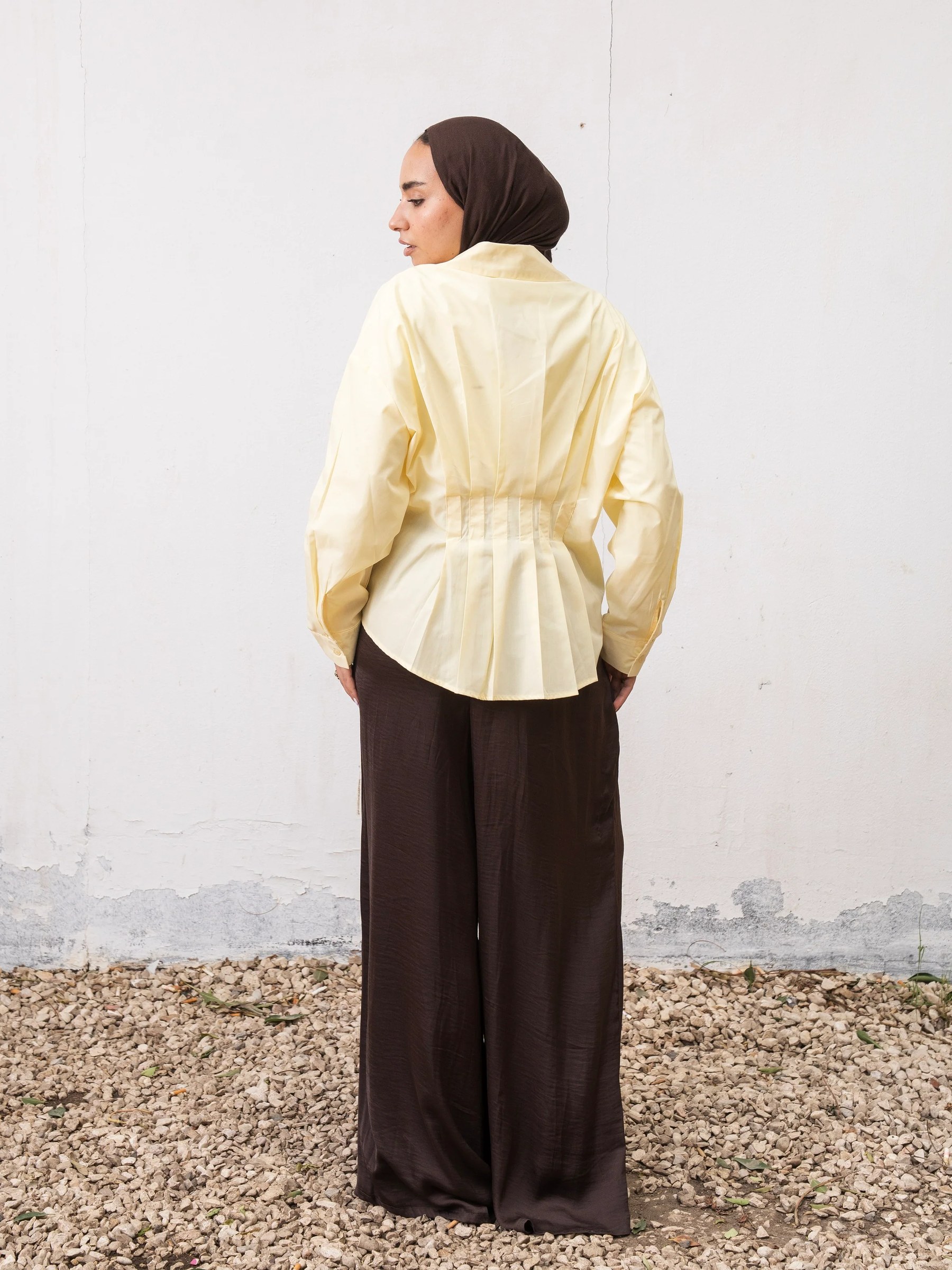 The Pleated Shirt - Yellow