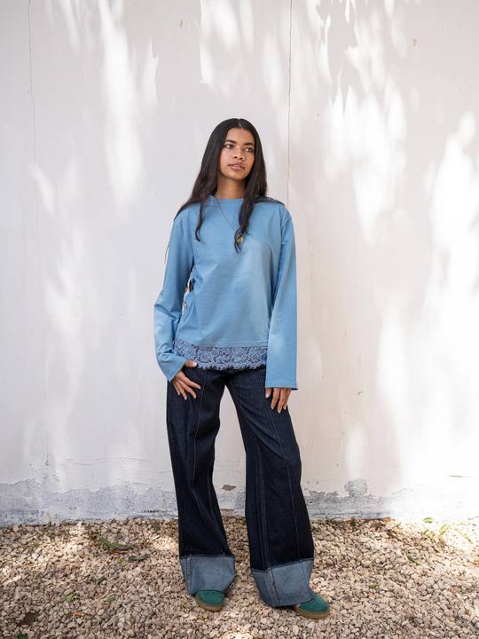 The Lace Tee - Blue
