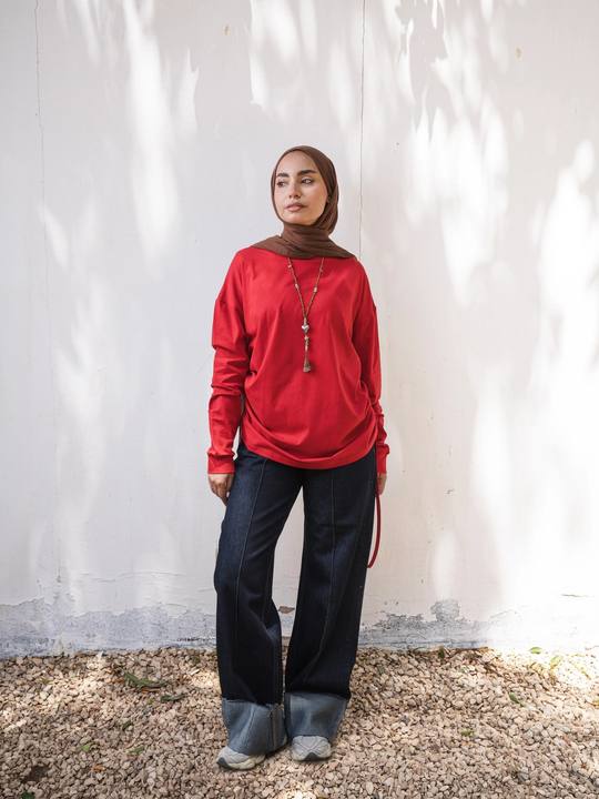 The Ruched Tee - Red