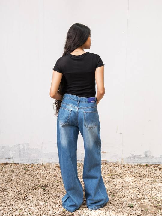The Cross Button Denim - True Blue